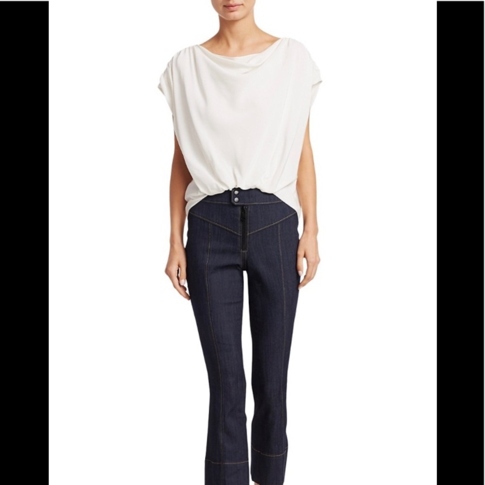 Adriana Silk Drapey Cap Sleeve Top! Worn twice!